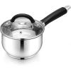 imageEfar 2 Quart Saucepan with Lid TriPly Base Stainless Steel Small Sauce Pan with StayCool Handle Nontoxic Kitchen Cooking Sauce Pot Compatible with All Cooktops Dishwasher Safe1 Quart