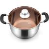 imageEfar 6 Quart Stock Pot Stainless Steel Metal Soup Pot with Glass Lid for Cooking Healthy ampamp Rust Free Heavy Duty ampamp Dishwasher Safe6 Quart