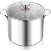 imageEfar 6 Quart Stock Pot TriPly Stainless Steel Cooking Pot with Glass Lid and Riveted Handles Metal Pasta Soup Pot for Induction Ceramic Electric Gas Stoves Heavy Duty ampamp Dishwasher Safe12 Quarts