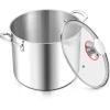 imageEfar 6 Quart Stock Pot TriPly Stainless Steel Cooking Pot with Glass Lid and Riveted Handles Metal Pasta Soup Pot for Induction Ceramic Electric Gas Stoves Heavy Duty ampamp Dishwasher Safe10 Quarts