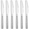 imageEfar Hammered Dinner Knives Set of 6 89 Inch Stainless Steel Serrated Steak Butter Knife for Home Kitchen Restaurant Modern Design ampamp Square Edge Mirror Finish ampamp Dishwasher SafeHammered Square Edge