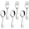 imageEfar Stainless Steel Kids Forks 6Piece Toddlers Forks Safe for PreschoolerChildren Hammered Adult look ampamp Small Size Rust Free ampamp Dishwasher SafeAnimal Spoons  Forks