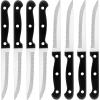 imageEfar Steak Knife Set of 8 82 Inches Stainless Steel Serrated Knife Triple Rivet Knife Set for Kitchen Restaurant Black ampamp Dishwasher Safe