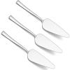 imageMatte Black Pie Server Set of 3 Efar 89 Inch Stainless Steel Cake Server Cutter for Pastry Cheese Pizza Serrated Edge with Square HandleSilver