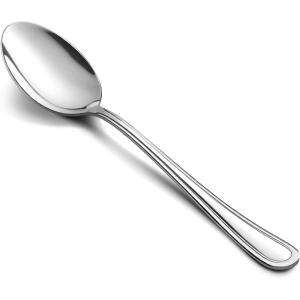imageDinner Spoons Set of 12 Efar 79 Inch Stainless Steel Soup Spoons Tablespoons for Home Kitchen or Restaurant Nontoxic ampamp Mirror Polished Easy to Clean ampamp Dishwasher Safe67 Inches  Lines