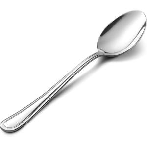 imageDinner Spoons Set of 12 Efar 79 Inch Stainless Steel Soup Spoons Tablespoons for Home Kitchen or Restaurant Nontoxic ampamp Mirror Polished Easy to Clean ampamp Dishwasher Safe79 Inches  Lines