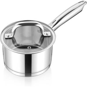 imageEfar 1 Quart Saucepan with Lid Stainless Steel Small Sauce Pan Boiling Pot for Cooking Compatible with All Stoves Healthy ampamp Non Toxic Oven ampamp Dishwasher Safe2QT