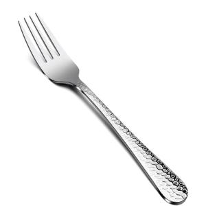 imageEfar 12Piece Stainless Steel Hammered Dinner Forks Set Salad Flatware Forks Use for Home Kitchen Restaurant Round Edge ampamp Mirror Polished Dishwasher safe  79 Inches79 Inches