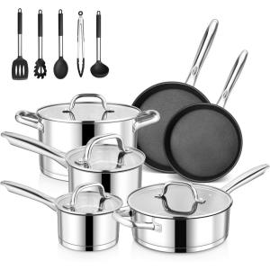 imageEfar 24Quart Large Stock Pot Stainless Steel Stockpot with Lid for Boiling Cooking Soup Stew Canning Heavy Duty TriPly Bottom Works wInduction Commercial Grade ampamp Dishwasher Safe6 Sizes