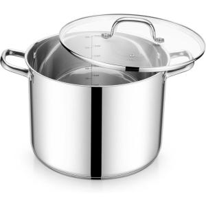 imageEfar 24Quart Large Stock Pot Stainless Steel Stockpot with Lid for Boiling Cooking Soup Stew Canning Heavy Duty TriPly Bottom Works wInduction Commercial Grade ampamp Dishwasher Safe16 Quarts