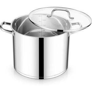 imageEfar 24Quart Large Stock Pot Stainless Steel Stockpot with Lid for Boiling Cooking Soup Stew Canning Heavy Duty TriPly Bottom Works wInduction Commercial Grade ampamp Dishwasher Safe14 Quarts