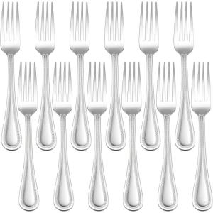 imageEfar Salad Forks Set of 12 69 Inch Pearled Edge Dessert Forks Stainless Steel Suitable for Party Home Kitchen and Restaurant Nontoxic ampamp Mirror Polished Dishwasher Safe69inches