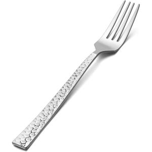 imageSalad Forks Set of 12 Efar 67 Inch Stainless Steel Hammered Dessert Forks for Home Kitchen or Restaurant Nontoxic ampamp Mirror Polished Squared Edge ampamp Dishwasher Safe67 Inches
