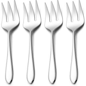 imageStainless Steel Slotted Serving Spoons Efar 4Piece Metal Tablespoons Hostess Serving Utensils Set for Catering Buffet Party Kitchen Restaurant Dishwasher SafeServing Forks x 4