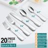 image1810 Silverware Set Efar 40Piece Stainless Steel Flatware Cutlery Set Service for 8 Metal Tableware Eating Utensil Sets for HomeRestaurantWedding Elegant ampamp Classic Style  Dishwasher Safe20