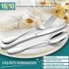 image1810 Silverware Set Efar 40Piece Stainless Steel Flatware Cutlery Set Service for 8 Metal Tableware Eating Utensil Sets for HomeRestaurantWedding Elegant ampamp Classic Style  Dishwasher Safe60