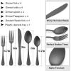 image20Piece Black Silverware Set with Tray Efar Stainless Steel Flatware Cutlery Set Service for 4 Eating Utensils Tableware with Plastic Organizer for Home Kitchen Matte Finished ampamp Dishwasher safe