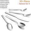 image20Piece Silverware Set Efar Stainless Steel Flatware Set Service for 4 Modern Tableware Cutlery Set includes Forks Spoons Knives Square Edge ampamp Mirror Finish Dishwasher Safe30 Pieces