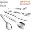 image20Piece Silverware Set Efar Stainless Steel Flatware Set Service for 4 Modern Tableware Cutlery Set includes Forks Spoons Knives Square Edge ampamp Mirror Finish Dishwasher Safe10 Pieces