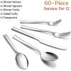 image20Piece Silverware Set Efar Stainless Steel Flatware Set Service for 4 Modern Tableware Cutlery Set includes Forks Spoons Knives Square Edge ampamp Mirror Finish Dishwasher Safe60 Pieces