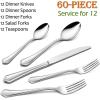 image40Piece Silverware Set for 8 Efar 1810 Stainless Steel Flatware Cutlery Metal Eating Utensil Tableware Forks and Spoon Sets for Restaurant Wedding  Simple Fancy Style ampamp Dishwasher SafeScalloped Edge