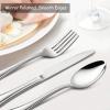 image40Piece Silverware Set for 8 Efar 1810 Stainless Steel Flatware Cutlery Metal Eating Utensil Tableware Forks and Spoon Sets for Restaurant Wedding  Simple Fancy Style ampamp Dishwasher SafeScalloped Edge