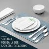 image40Piece Silverware Set for 8 Efar 1810 Stainless Steel Flatware Cutlery Metal Eating Utensil Tableware Forks and Spoon Sets for Restaurant Wedding  Simple Fancy Style ampamp Dishwasher SafeRound Edge