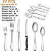 image53Piece Silverware Set with Steak Knives Serving Utensils Efar Stainless Steel Flatware Cutlery Set for 8 Modern Tableware Eating Utensils for Restaurant Kitchen Mirror Polished Dishwasher Safe77Piece