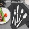 image53Piece Silverware Set with Steak Knives Serving Utensils Efar Stainless Steel Flatware Cutlery Set for 8 Modern Tableware Eating Utensils for Restaurant Kitchen Mirror Polished Dishwasher Safe53Piece with Serving Set