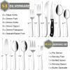 image53Piece Silverware Set with Steak Knives Serving Utensils Efar Stainless Steel Flatware Cutlery Set for 8 Modern Tableware Eating Utensils for Restaurant Kitchen Mirror Polished Dishwasher Safe53Piece with Serving Set