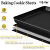 imageEfar 10Piece Baking Pans set Stainless Steel Bakeware Set for Oven Include Cake PanBaking Cookie SheetPizzaMuffinLoaf Pan NonToxic ampamp Heavy Duty Dishwasher SafeBlack