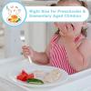 imageEfar 10Piece Rainbow Toddler Utensils Kid Stainless Steel Silverware Set Children Safe Forks and Spoons Set for Self Feeding Healthy ampamp NonToxic Mirror Polished ampamp Easy to CleanSilver