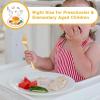 imageEfar 10Piece Rainbow Toddler Utensils Kid Stainless Steel Silverware Set Children Safe Forks and Spoons Set for Self Feeding Healthy ampamp NonToxic Mirror Polished ampamp Easy to CleanGold