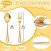 imageEfar 10Piece Rainbow Toddler Utensils Kid Stainless Steel Silverware Set Children Safe Forks and Spoons Set for Self Feeding Healthy ampamp NonToxic Mirror Polished ampamp Easy to CleanGold