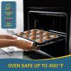 imageEfar 12Cup Muffin Pan Set of 3 Stainless Steel Cupcake Pan Tins NonToxic Metal Cupcake Tray for Baking Small Muffin Cakes Heavy Duty ampamp Regular Size Rust Free ampamp Dishwasher SafeBlack