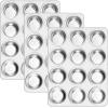 imageEfar 12Cup Muffin Pan Set of 3 Stainless Steel Cupcake Pan Tins NonToxic Metal Cupcake Tray for Baking Small Muffin Cakes Heavy Duty ampamp Regular Size Rust Free ampamp Dishwasher SafeSilver