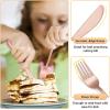 imageEfar 12Piece Kids Silverware Stainless Steel Toddler Kids Utensils Safe for PreschoolerChildren Includes 4 Forks 4 Spoons 4 Knife Slimline Adult Look ampamp Small Size Rust Free ampamp Dishwasher SafeCopper