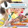 imageEfar 12Piece Kids Silverware Stainless Steel Toddler Kids Utensils Safe for PreschoolerChildren Includes 4 Forks 4 Spoons 4 Knife Slimline Adult Look ampamp Small Size Rust Free ampamp Dishwasher SafeBlack