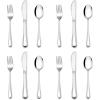 imageEfar 12Piece Kids Silverware Stainless Steel Toddler Kids Utensils Safe for PreschoolerChildren Includes 4 Forks 4 Spoons 4 Knife Slimline Adult Look ampamp Small Size Rust Free ampamp Dishwasher SafeSilver