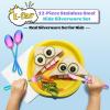 imageEfar 12Piece Kids Silverware Stainless Steel Toddler Kids Utensils Safe for PreschoolerChildren Includes 4 Forks 4 Spoons 4 Knife Slimline Adult Look ampamp Small Size Rust Free ampamp Dishwasher SafeRainbow