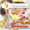 imageEfar 12Piece Kids Silverware Stainless Steel Toddler Kids Utensils Safe for PreschoolerChildren Includes 4 Forks 4 Spoons 4 Knife Slimline Adult Look ampamp Small Size Rust Free ampamp Dishwasher SafeGold