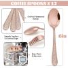 imageEfar 12Piece Small Coffee Spoons 6Inch Stainless Steel Mini Espresso Spoons for CoffeeSugarTea Hammered Design ampamp Rust Free Dishwasher SafeCopper
