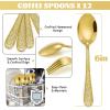 imageEfar 12Piece Small Coffee Spoons 6Inch Stainless Steel Mini Espresso Spoons for CoffeeSugarTea Hammered Design ampamp Rust Free Dishwasher SafeGold