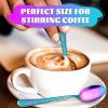 imageEfar 12Piece Small Coffee Spoons 6Inch Stainless Steel Mini Espresso Spoons for CoffeeSugarTea Hammered Design ampamp Rust Free Dishwasher SafeRainbow