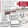 imageEfar 12Piece Stainless Steel Bakeware Sets Metal Baking Pan Set Include Round Cake Pans SquareRectangle Baking Pans with Lids Cookie Sheet LoafMuffinPizza Pan Nontoxic ampamp Dishwasher SafeCompact