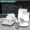 imageEfar 12Piece Stainless Steel Bakeware Sets Metal Baking Pan Set Include Round Cake Pans SquareRectangle Baking Pans with Lids Cookie Sheet LoafMuffinPizza Pan Nontoxic ampamp Dishwasher SafeStandard