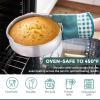 imageEfar 12Piece Stainless Steel Bakeware Sets Metal Baking Pan Set Include Round Cake Pans SquareRectangle Baking Pans with Lids Cookie Sheet LoafMuffinPizza Pan Nontoxic ampamp Dishwasher SafeStandard