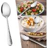 imageEfar 12Piece Stainless Steel Hammered Dinner Spoons Set Modern Silver Large Soup Spoons for Home Kitchen Restaurant Round Edge ampamp Mirror Polished Dishwasher Safe  79 Inches79 Inches