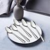 imageEfar 12Piece Stainless Steel Hammered Dinner Spoons Set Modern Silver Large Soup Spoons for Home Kitchen Restaurant Round Edge ampamp Mirror Polished Dishwasher Safe  79 Inches67 Inches