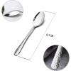 imageEfar 12Piece Stainless Steel Hammered Dinner Spoons Set Modern Silver Large Soup Spoons for Home Kitchen Restaurant Round Edge ampamp Mirror Polished Dishwasher Safe  79 Inches67 Inches